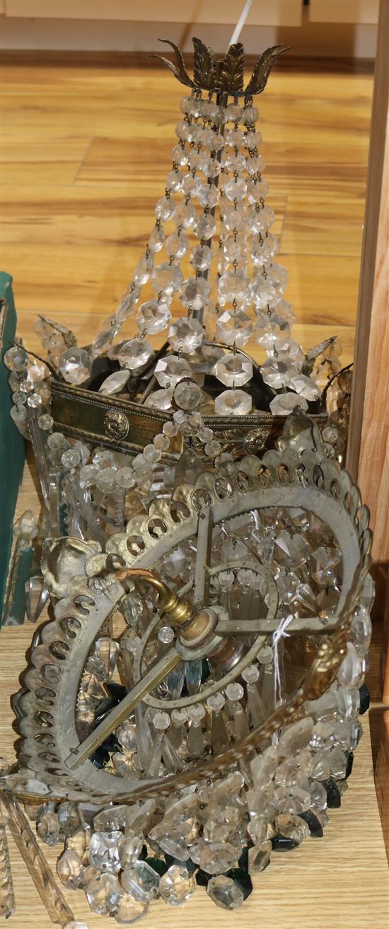 Two glass chandeliers